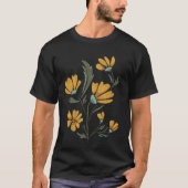 Gelbe Kosmos Blume Einfache Schönheit T-Shirt (Vorderseite)