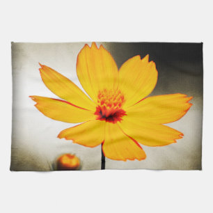 Gelbe Kosmos Blume - Feine Kunst Küchentuch
