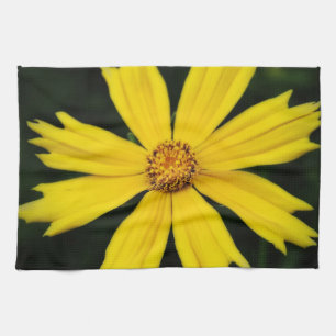 Gelbe Kosmos-Blume Nah-up Geschirrtuch