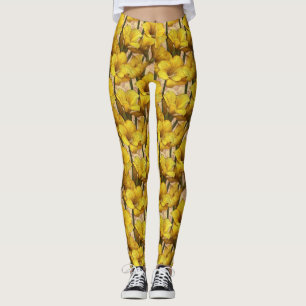 Gelbe Kraftdrehen Amaryllis-Themen-Geschenke Leggings