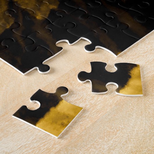 Gelbe Krawatte-Farbspritze, Aquarellmuster. Puzzle (Seite)