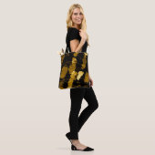 Gelbe Krawatte-Farbspritze, Aquarellmuster. Tasche (Am Model)