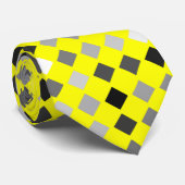 Gelbe Krawatte mit den schwarzen, grauen und (Gerollt)