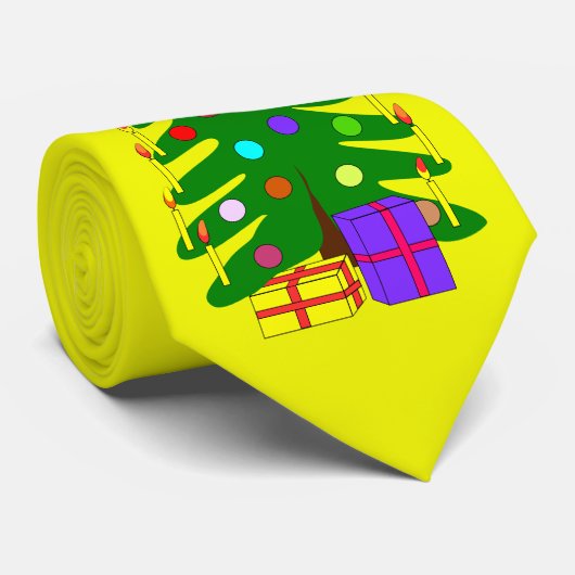 Gelbe Krawatte W/Pine Tree (Gerollt)