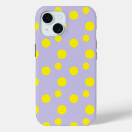 Gelbe Kreise auf lila Muster Case-Mate iPhone Hülle