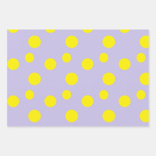 Gelbe Kreise auf lila Muster Geschenkpapier Set (Vorderseite 3)