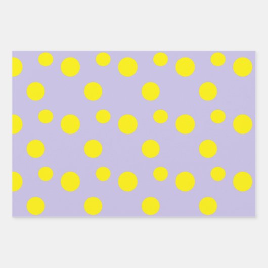 Gelbe Kreise auf lila Muster Geschenkpapier Set (Vorderseite 2)