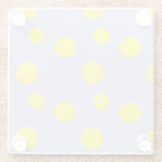 Gelbe Kreise auf lila Muster Glasuntersetzer (Rückseite)
