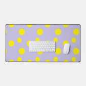 Gelbe Kreise auf lila Muster Schreibtischunterlage (Tastatur & Maus)