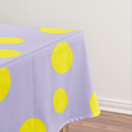 Gelbe Kreise auf lila Muster Tischdecke