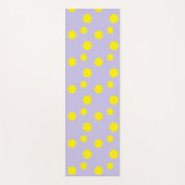 Gelbe Kreise auf lila Muster Yogamatte (Vorderseite)