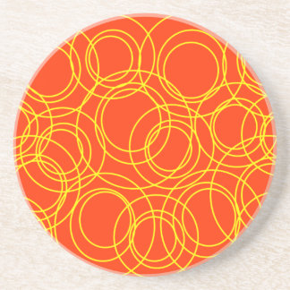 Gelbe Kreise in Orange Untersetzer