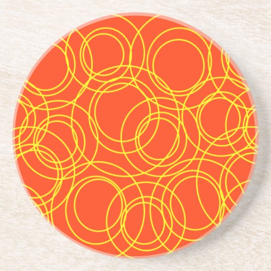 Gelbe Kreise in Orange Untersetzer (Vorne)