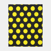 Gelbe Kreise mit schwarzem Hintergrund Fleecedecke (Vorderseite)