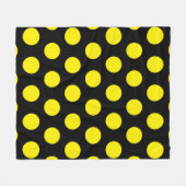 Gelbe Kreise mit schwarzem Hintergrund Fleecedecke (Vorderseite (Horizontal))