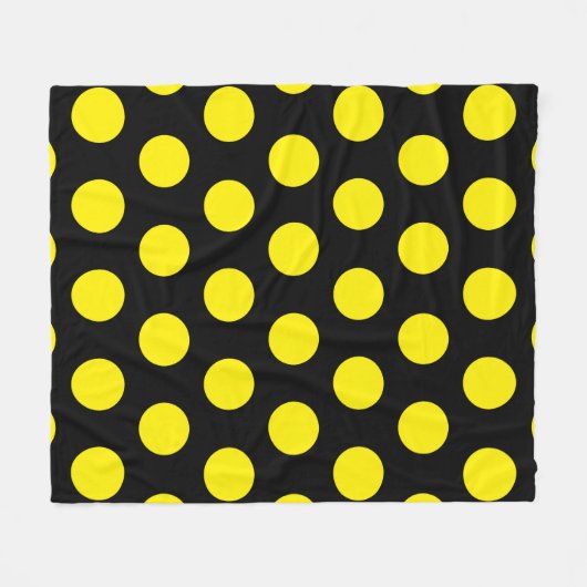 Gelbe Kreise mit schwarzem Hintergrund Fleecedecke (Vorderseite (Horizontal))