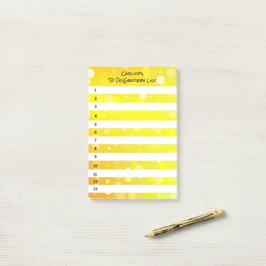 Gelbe Kreise schwarze Post-It-Notes Post-it Klebezettel (Auf Schreibtisch)