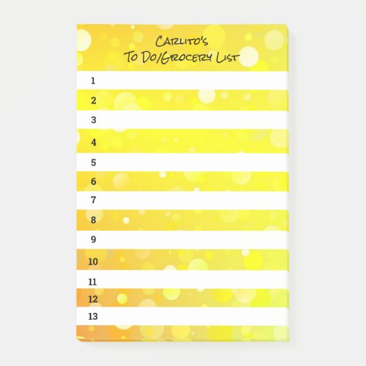 Gelbe Kreise schwarze Post-It-Notes Post-it Klebezettel (Vorderseite)