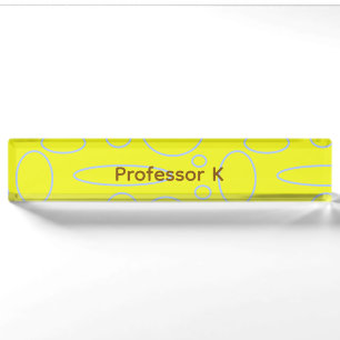 Gelbe Kreise und Schleifen des Professors Namensplakette