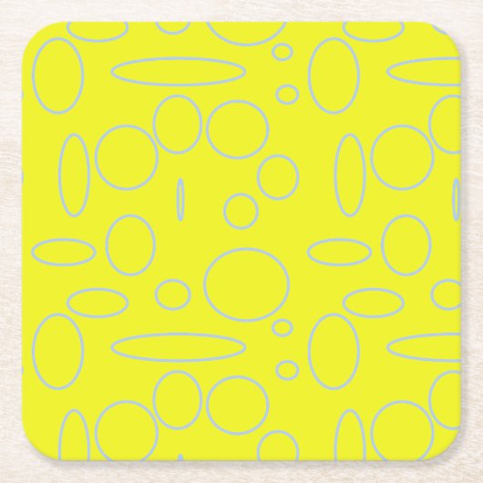 Gelbe Kreise und Schleifen Rechteckiger Pappuntersetzer (Vorderseite)