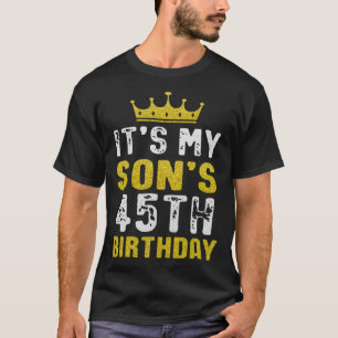 Gelbe Krone 45. Tag für Sohn aus Mama Vater T-Shirt