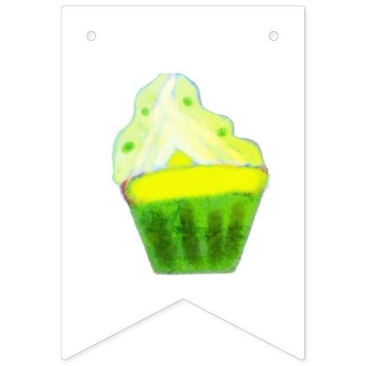 Gelbe Kuchenkalligrafie Moderne Glücksgeburt b Wimpelkette (Zweite Fahne)