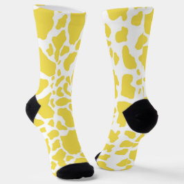 Gelbe Kuh-Spots Tierdruckmuster Socken