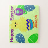Gelbe Küken Ostereier Personalisierter NAME Puzzle (Vertikal)