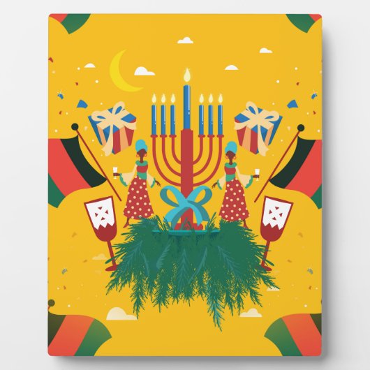 Gelbe Kwanzaa Fotoplatte (Vorderseite)
