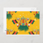 Gelbe Kwanzaa Postkarte (Vorne/Hinten)