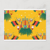 Gelbe Kwanzaa Postkarte (Vorderseite)