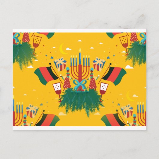 Gelbe Kwanzaa Postkarte (Vorderseite)