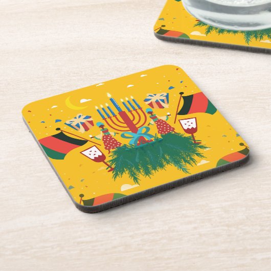 Gelbe Kwanzaa Untersetzer (Linke Seite)