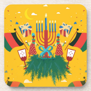 Gelbe Kwanzaa Untersetzer