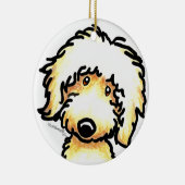 Gelbe Labradoodle Personalisierte Kunst Keramikornament (Rechts)