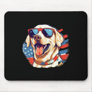 Gelbe Labrador 4. Juli Design Patriotic Pup Labrad Mousepad