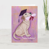 Gelbe Labrador-Abschluss-Welpen-Schule Karte (Vorderseite)