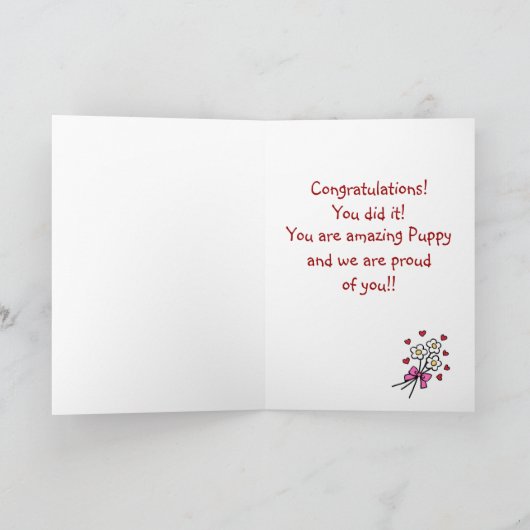 Gelbe Labrador-Abschluss-Welpen-Schule Karte (Innenseite)