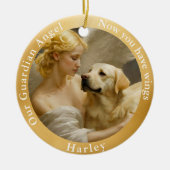 Gelbe Labrador Angel Art Custom Keramik Ornament (Vorne)