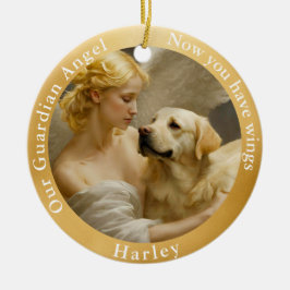 Gelbe Labrador Angel Art Custom Keramik Ornament
