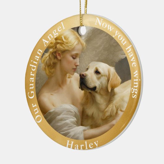 Gelbe Labrador Angel Art Custom Keramik Ornament (Links)