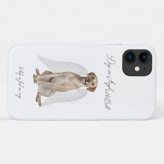Gelbe Labrador Angel iPhone Case (Rückseite (Horizontal))