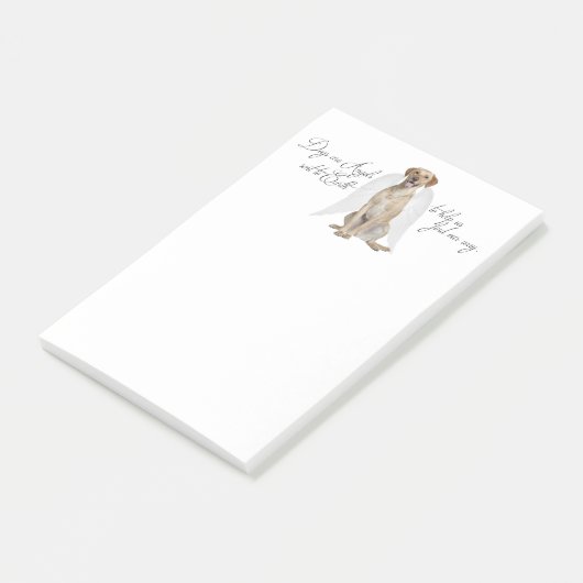 Gelbe Labrador Angel Post-it-Notizen Post-it Klebezettel (angewinkelt)