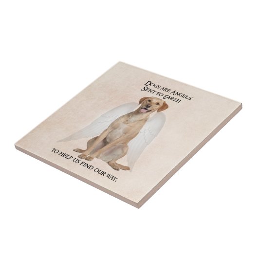 Gelbe Labrador Angel Tile Fliese (Seite)