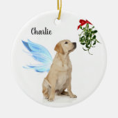 Gelbe Labrador Angel - Weihnachtsfeier Keramik Ornament (Vorne)