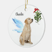 Gelbe Labrador Angel - Weihnachtsfeier Keramik Ornament (Links)