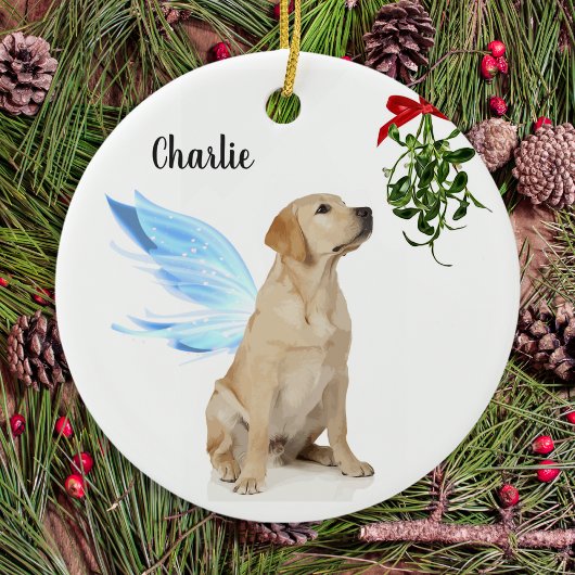 Gelbe Labrador Angel - Weihnachtsfeier Keramik Ornament