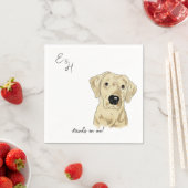 Gelbe Labrador Aquarell Hochzeitscocktail Napkins Serviette (Beispiel)