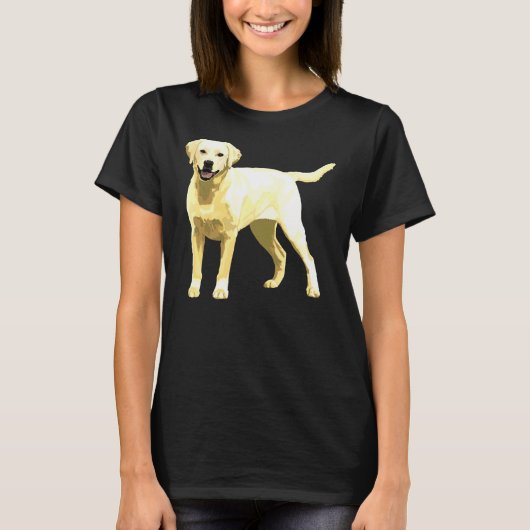 Gelbe Labrador-Aufkleber T-Shirt (Vorderseite)