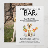 Gelbe Labrador Bar Menükarte (Vorne/Hinten)